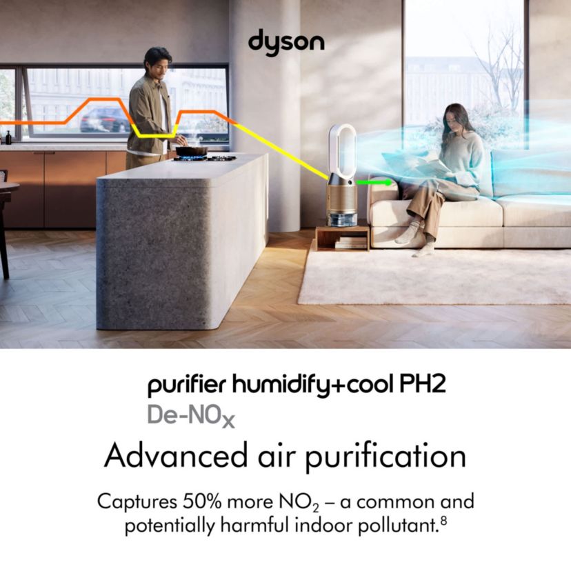 Dyson Purifier Humidify+Cool De-Nox PH2 White/Gold | Belk