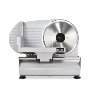 Weston 7.5" Electric Meat Slicer w/ Serrated Blade, Silver