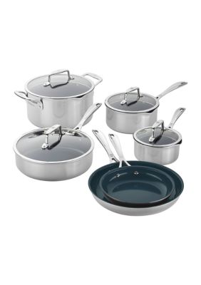 Zwilling J.a. Henckels Clad Cfx 10Pc Stainless Steel Ceramic Nonstick Cookware Set -  0035886492489