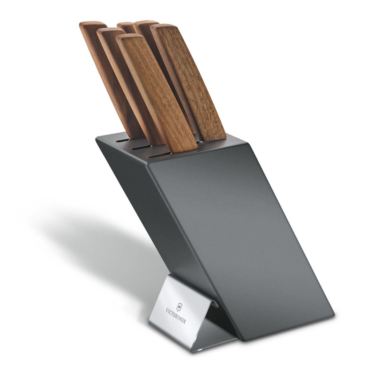 Swiss Modern 6pc Knife Block Set Walnut
