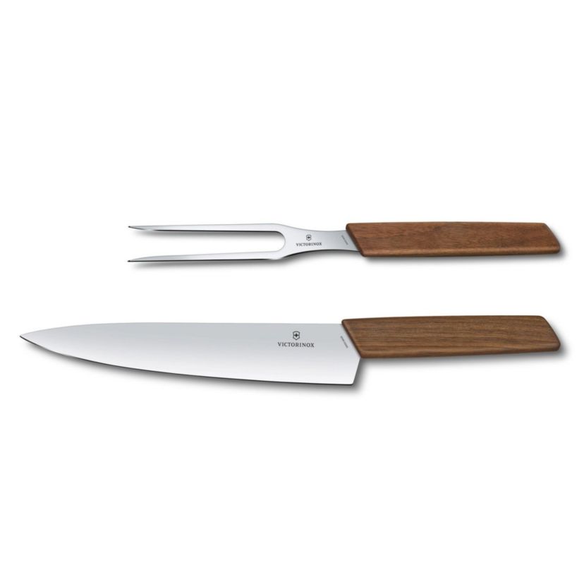 Swiss Modern 2pc Carving Set Walnut