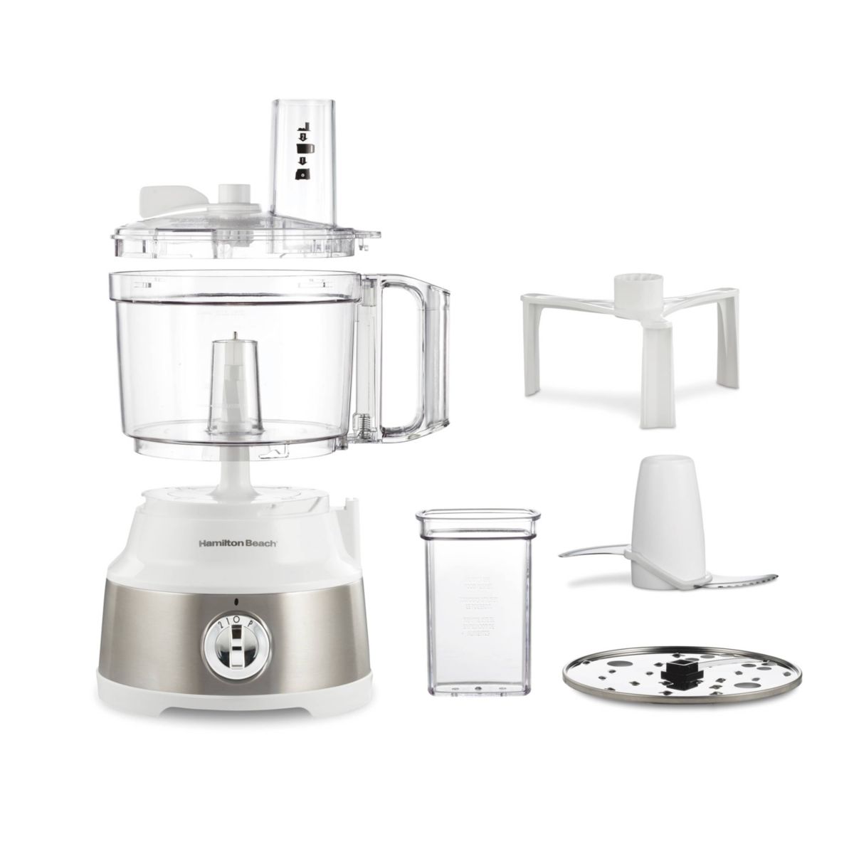 10 Cup Food Processor w/ Bowl Scraper White & Stainless Steel