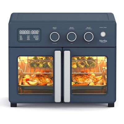 Martha Stewart French Door 34qt Air Fryer Toaster & Convection Oven Linen Cream, Blue