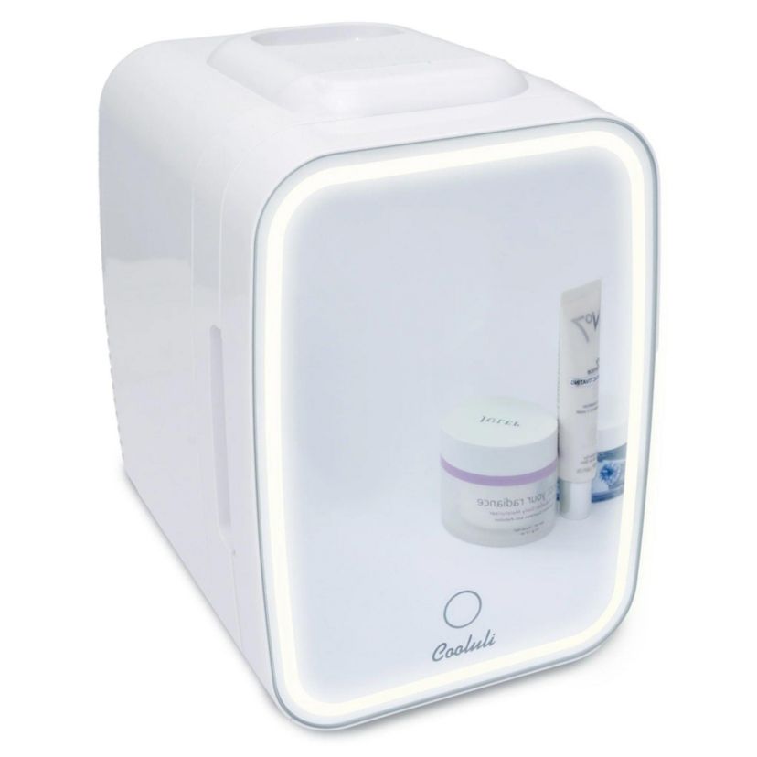 Glow 4L Mini Skincare Fridge w/ Mirror & LED Light White