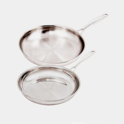 Swiss Diamond Premium Clad 2pc Stainless Steel Set, Silver, 11 x 14