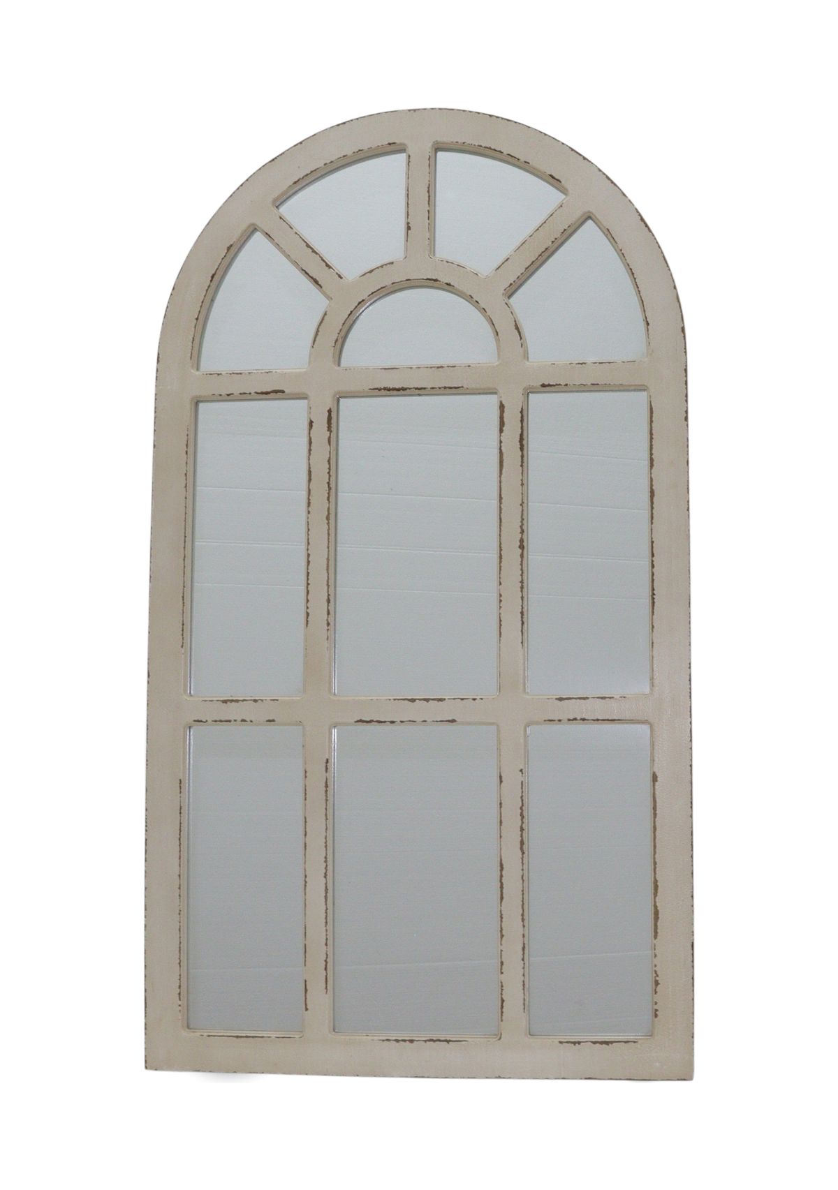 White Arched Window Mirror
