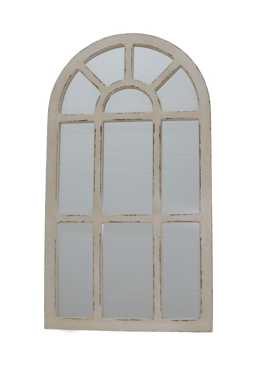 White Arched Window Mirror