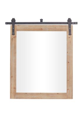 Monroe Lane Farmhouse Wood Wall Mirror, Brown