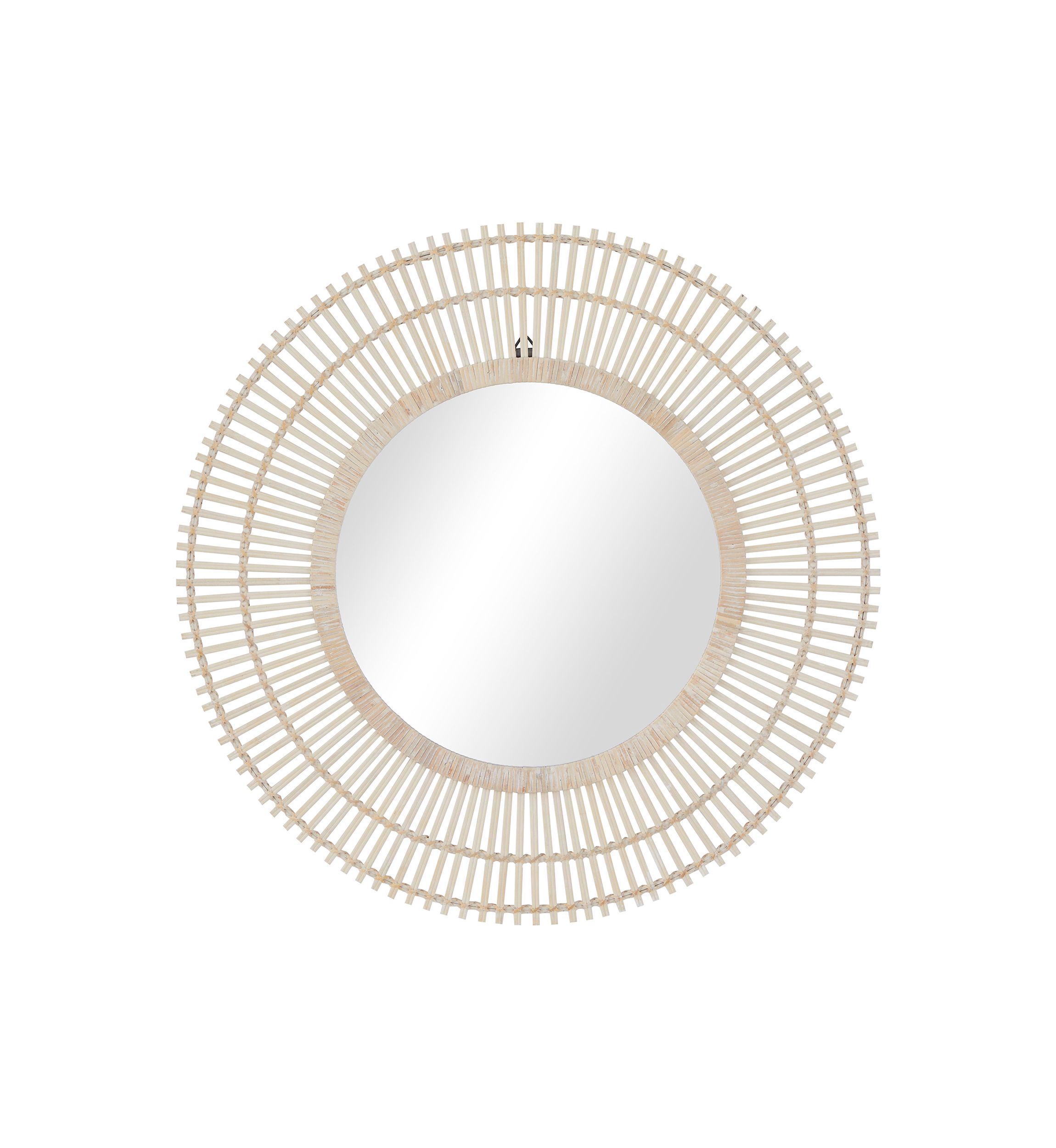 Bohemian Bamboo Wood Wall Mirror