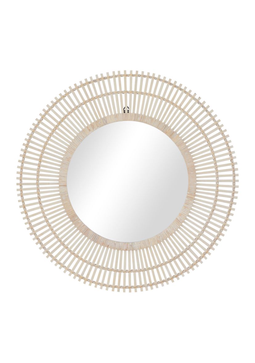 Bohemian Bamboo Wood Wall Mirror