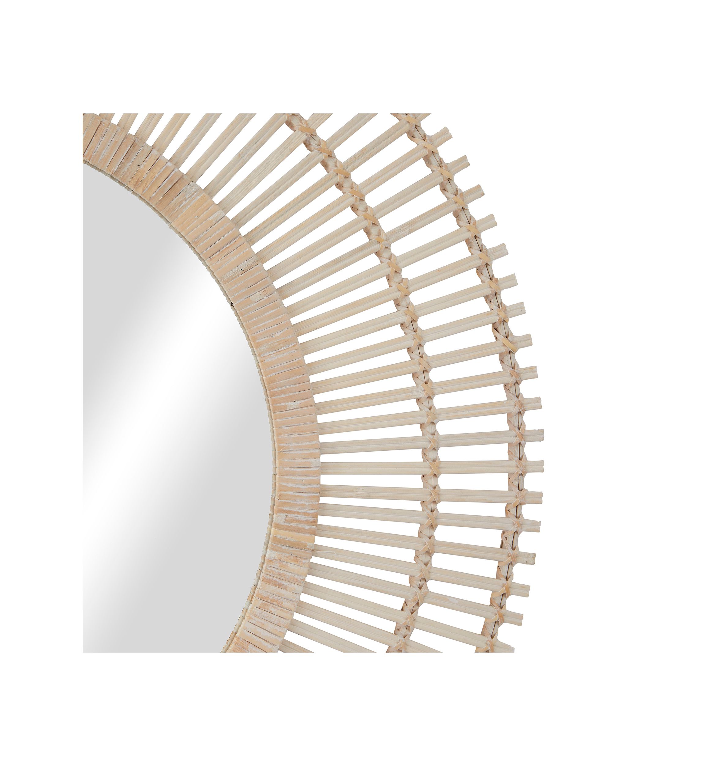 Bohemian Bamboo Wood Wall Mirror
