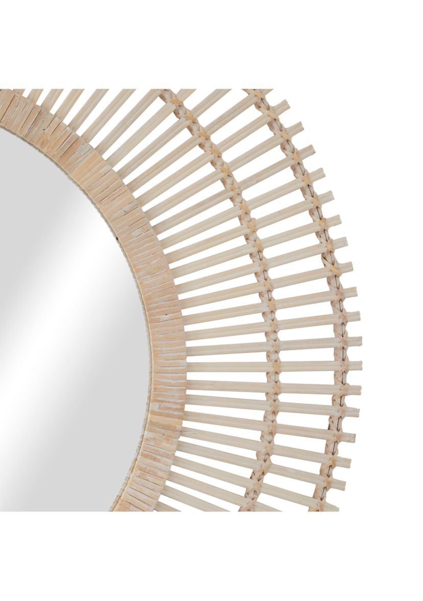 Bohemian Bamboo Wood Wall Mirror