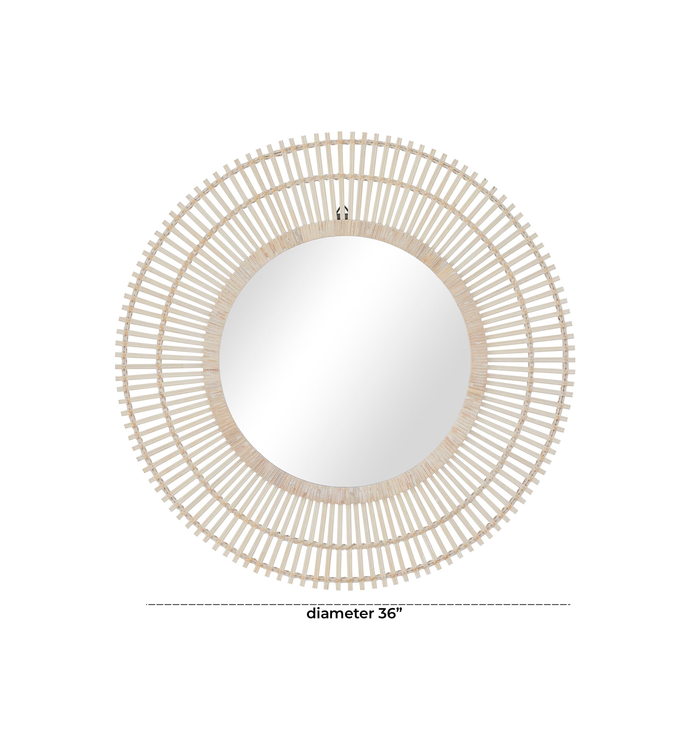 Bohemian Bamboo Wood Wall Mirror