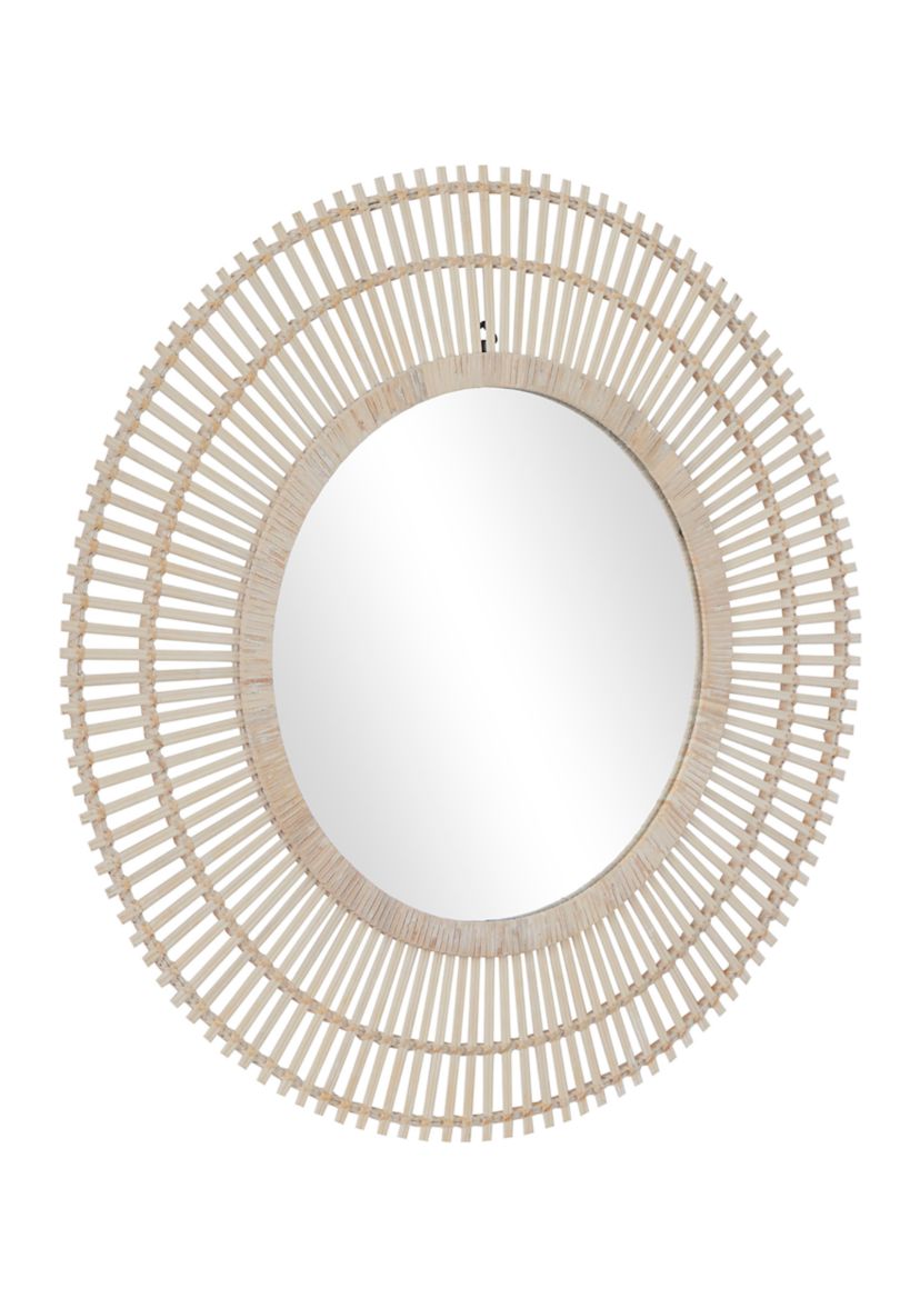 Bohemian Bamboo Wood Wall Mirror