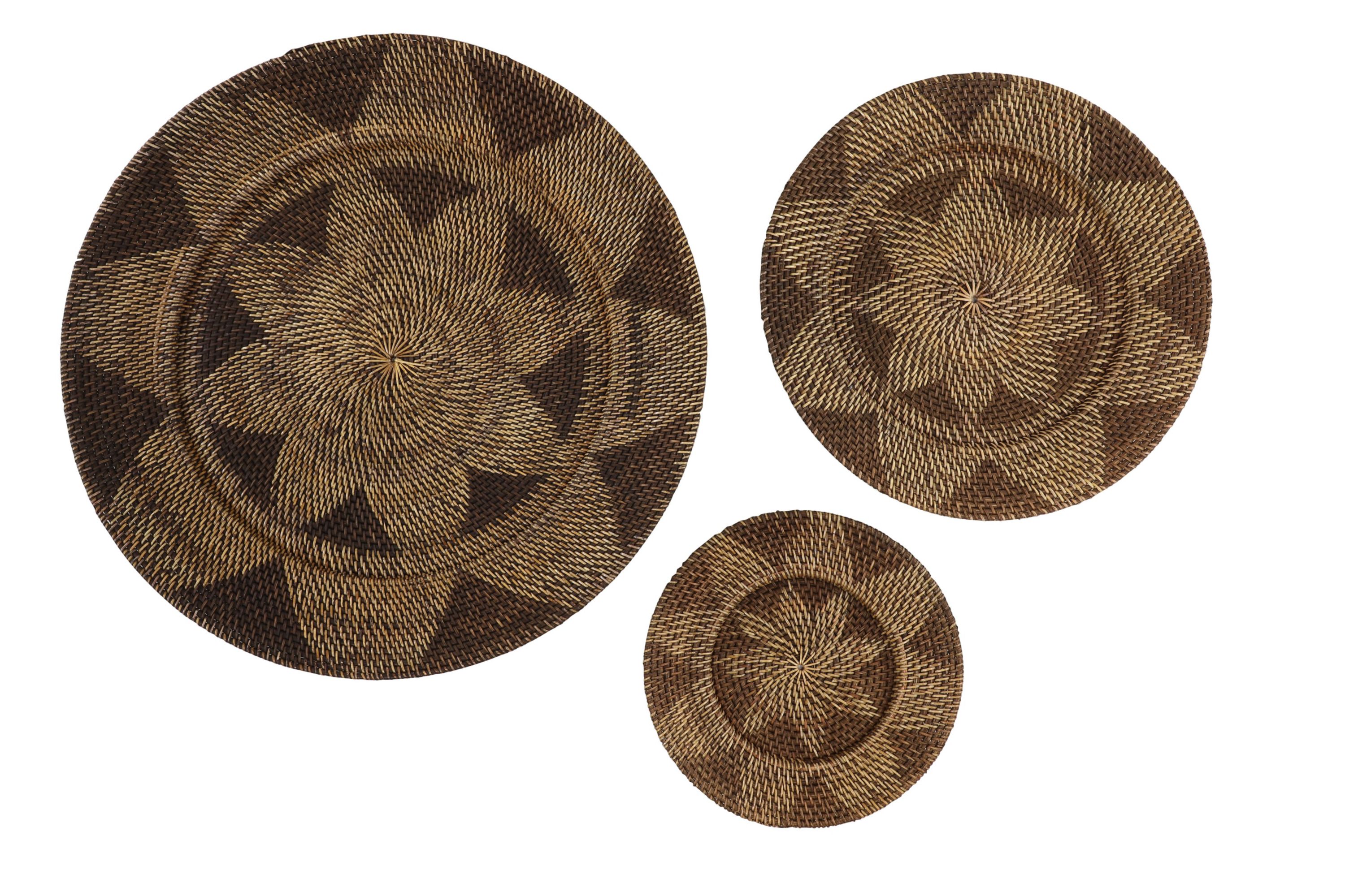 Traditional Rattan Wall Decor - Set of 3