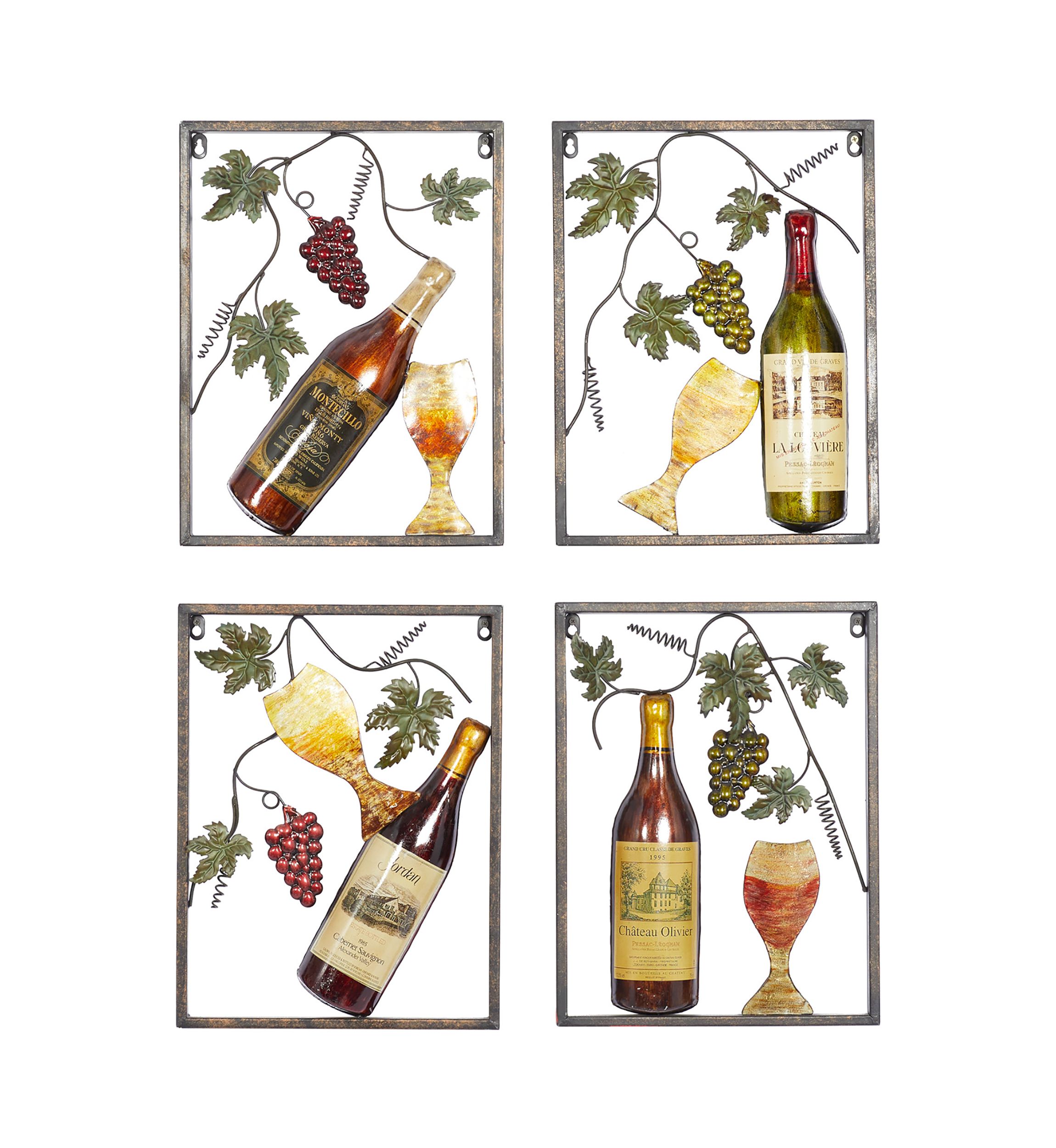 Traditional Metal Wall Decor - Set of 4