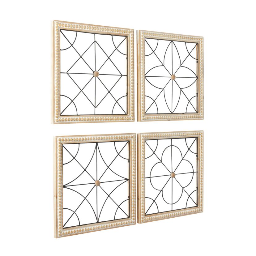 French Country Wood Wall Decor - Set of 4