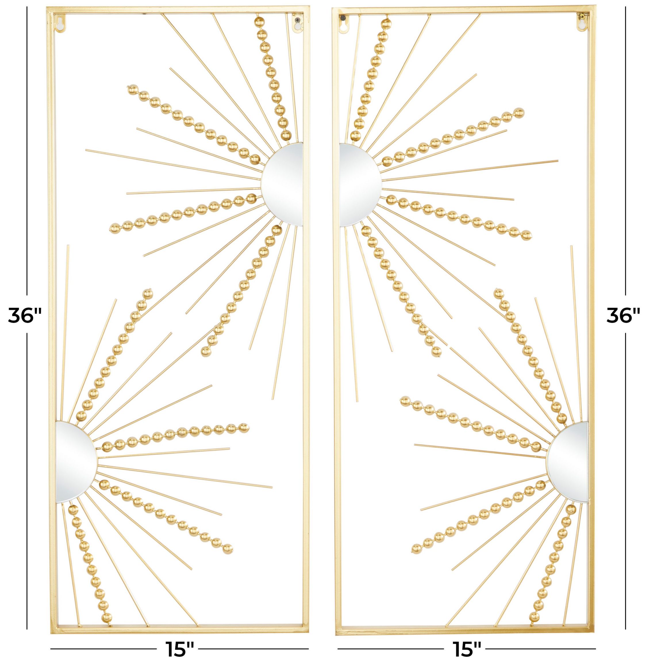 Glam Metal Wall Decor - Set of 2