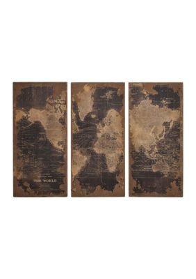 Vintage Wood Wall Decor - Set of 3