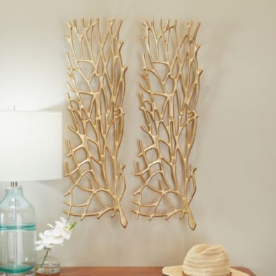 Modern Aluminum Metal Wall Decor - Set of 2