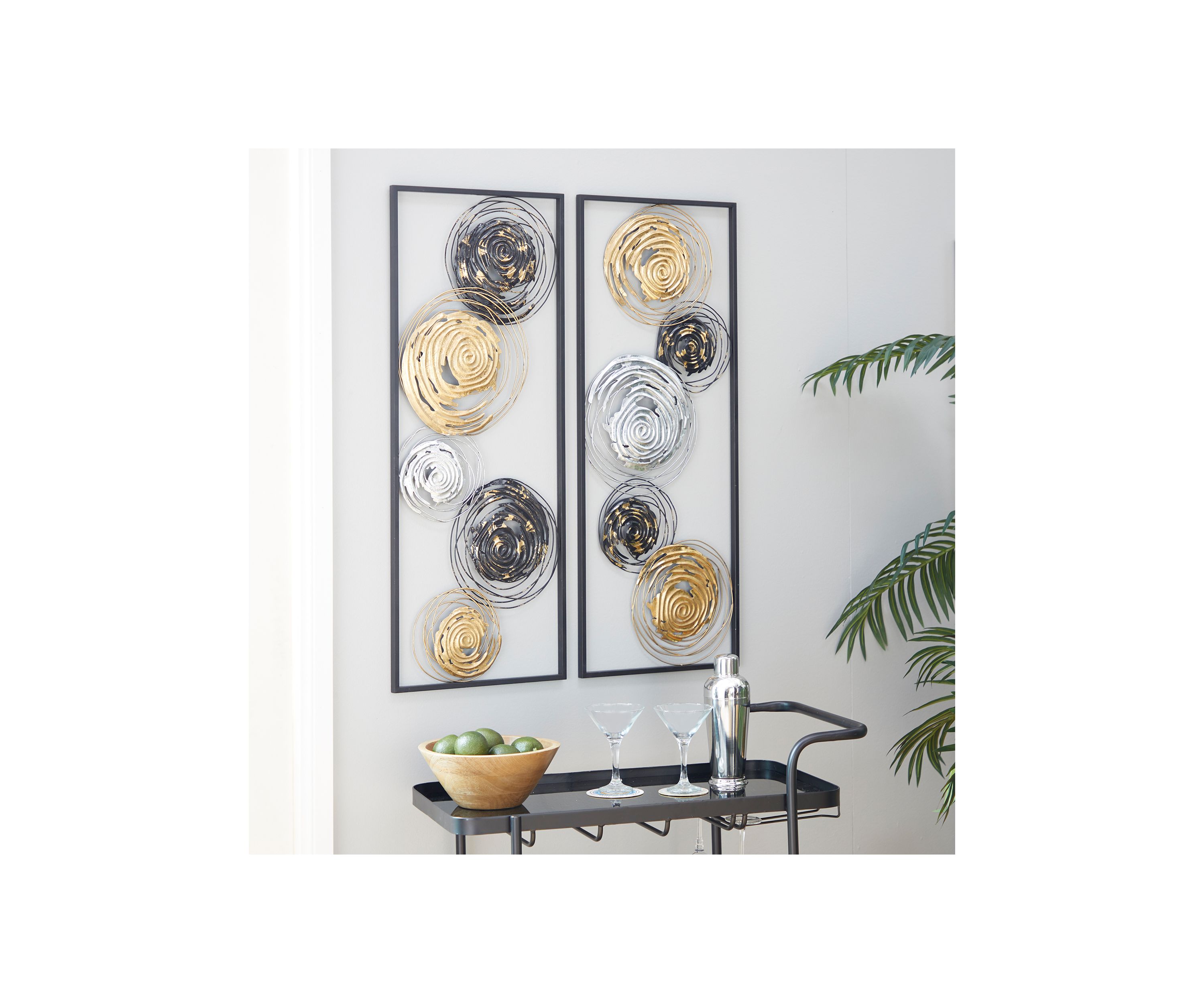 Contemporary Metal Wall Decor - Set of 2