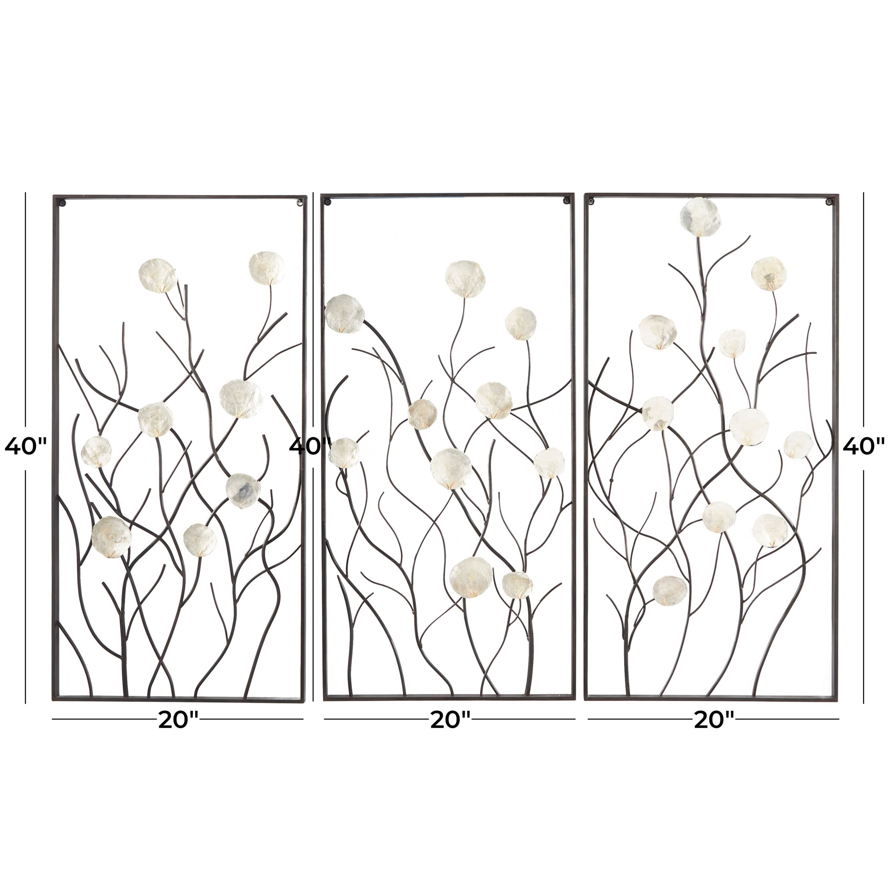 Natural Metal Wall Decor - Set of 3