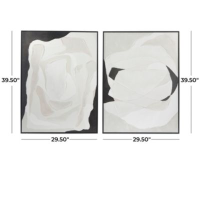 Contemporary Canvas Framed Wall Art - Set of 2