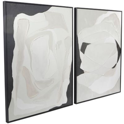 Contemporary Canvas Framed Wall Art - Set of 2