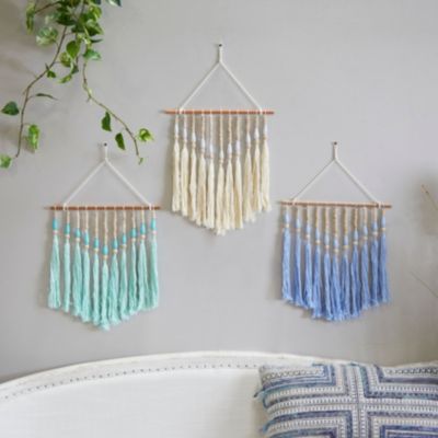 Bohemian Cotton Fabric Wall Decor - Set of 3