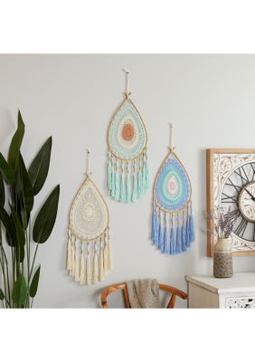 Bohemian Cotton Dreamcatcher Wall Decor - Set of 3