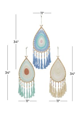 Bohemian Cotton Dreamcatcher Wall Decor - Set of 3