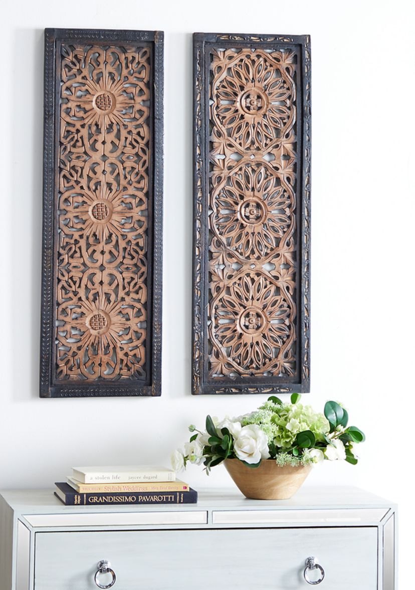 Traditional Wood Wall Decor - Set of 2