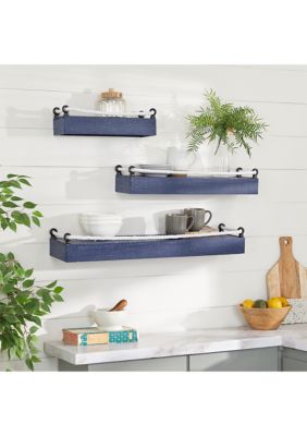 Contemporary Wood Wall Shelf - Set of 3