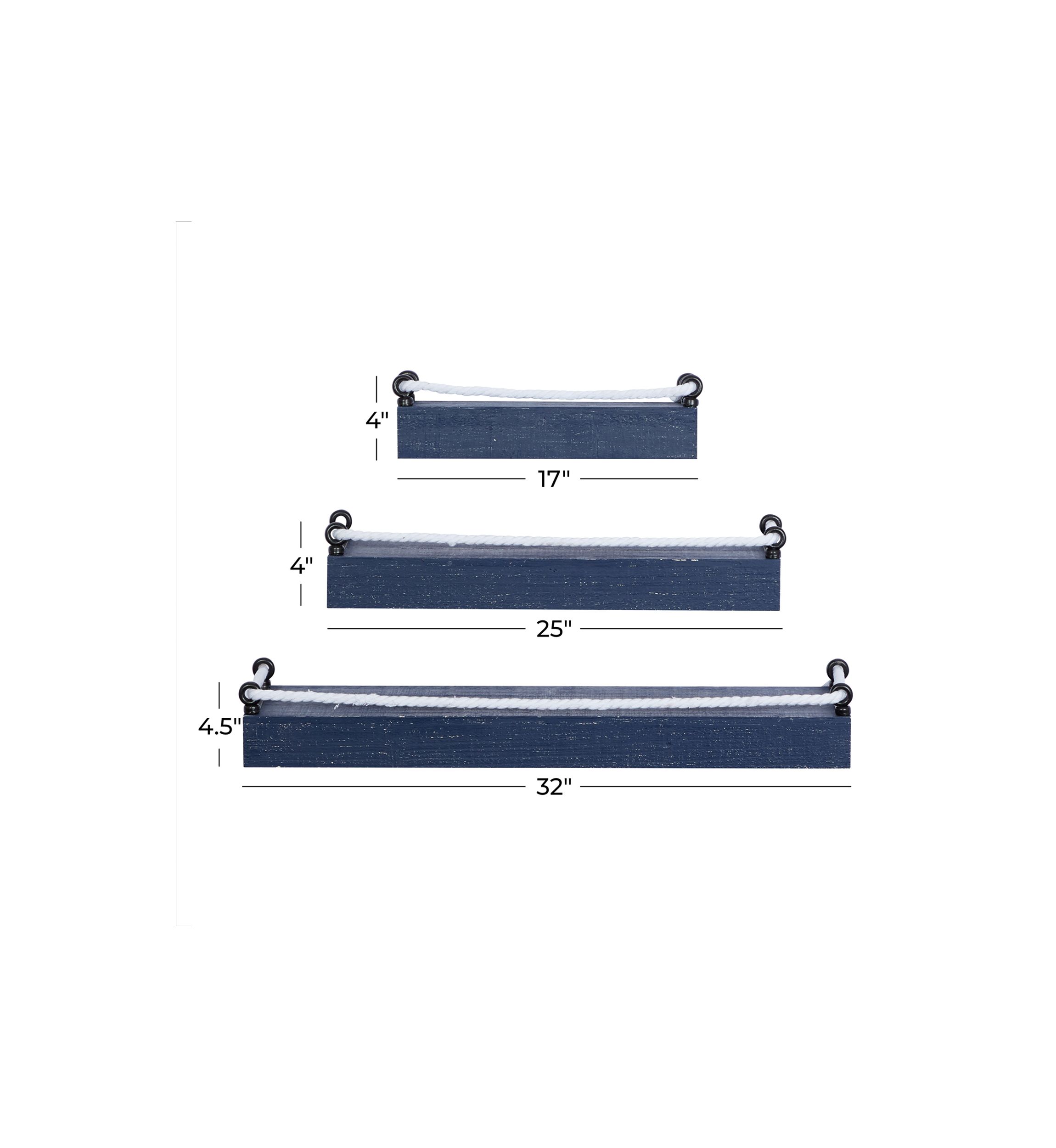 Contemporary Wood Wall Shelf - Set of 3
