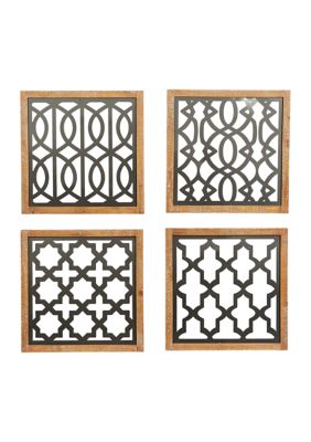 Contemporary Metal Wall Decor - Set of 4