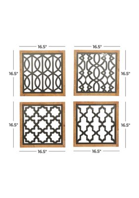 Contemporary Metal Wall Decor - Set of 4