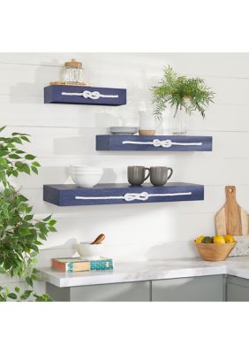 Contemporary Wood Wall Shelf - Set of 3