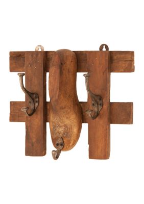 Monroe Lane Mango Wood Vintage Wall Hook, Brown