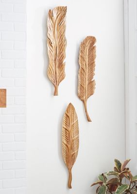 Rustic Teak Wood Wall Decor - Set of 3