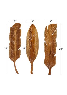 Rustic Teak Wood Wall Decor - Set of 3