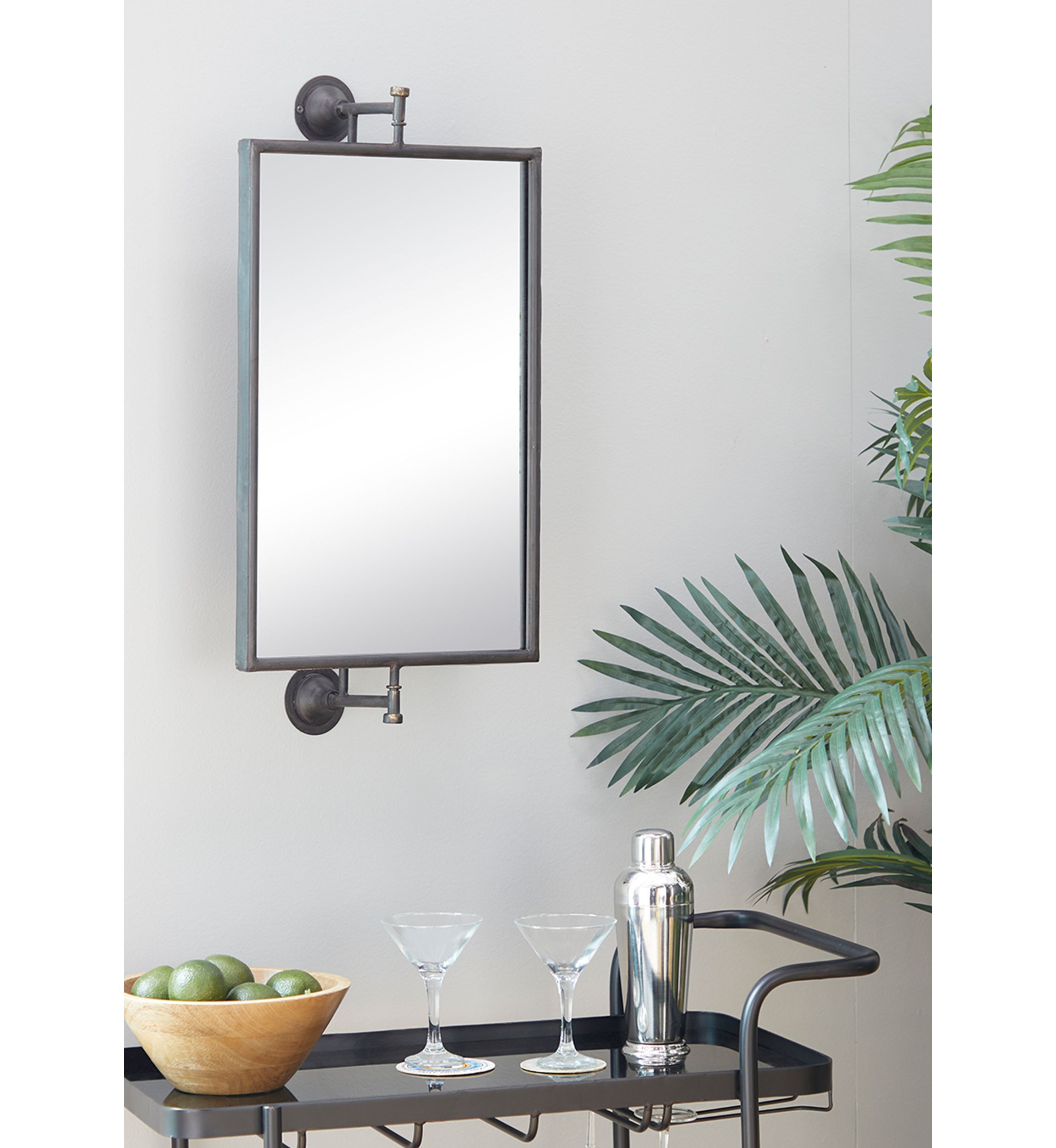 Industrial Wood Wall Mirror