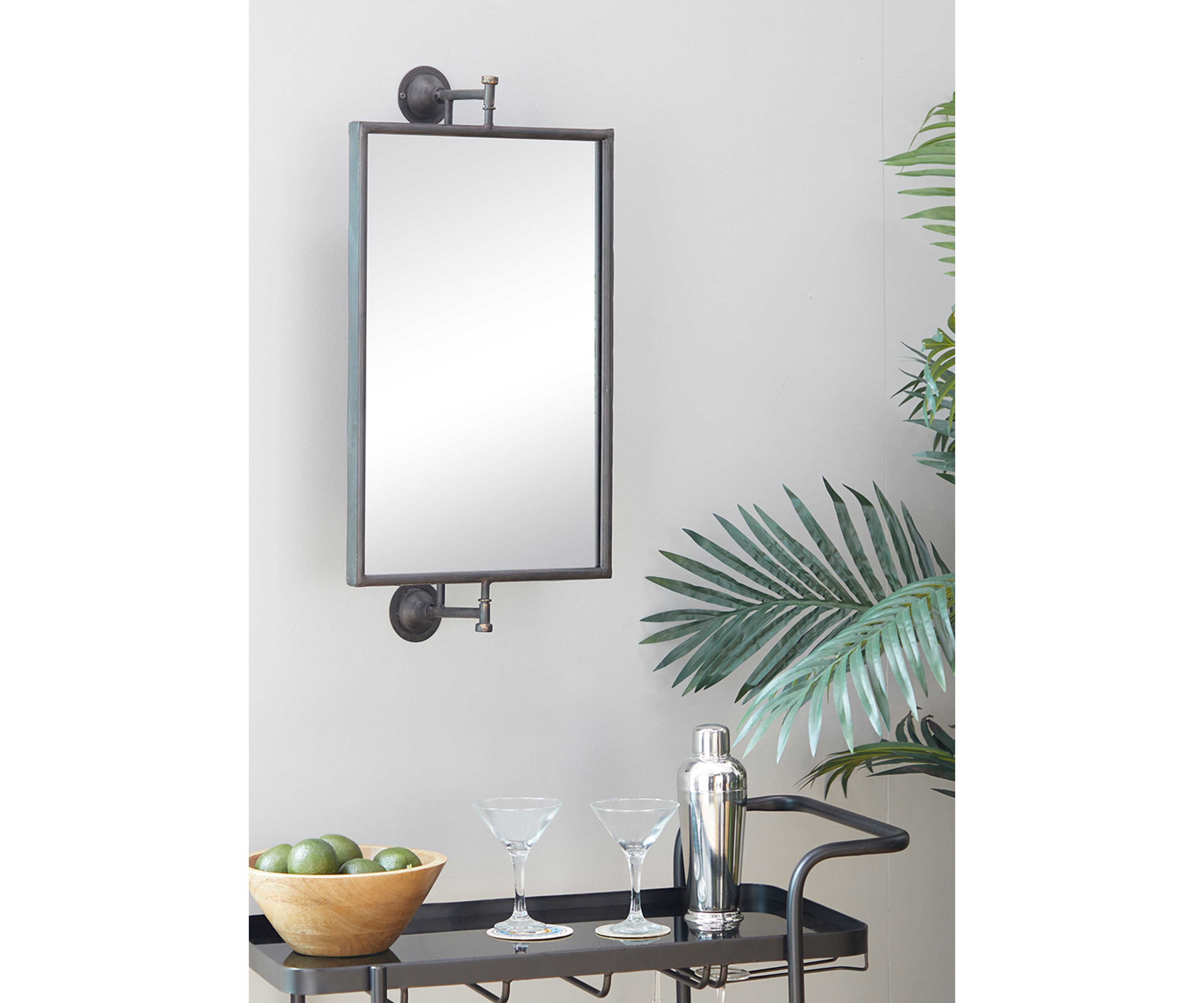 Industrial Wood Wall Mirror