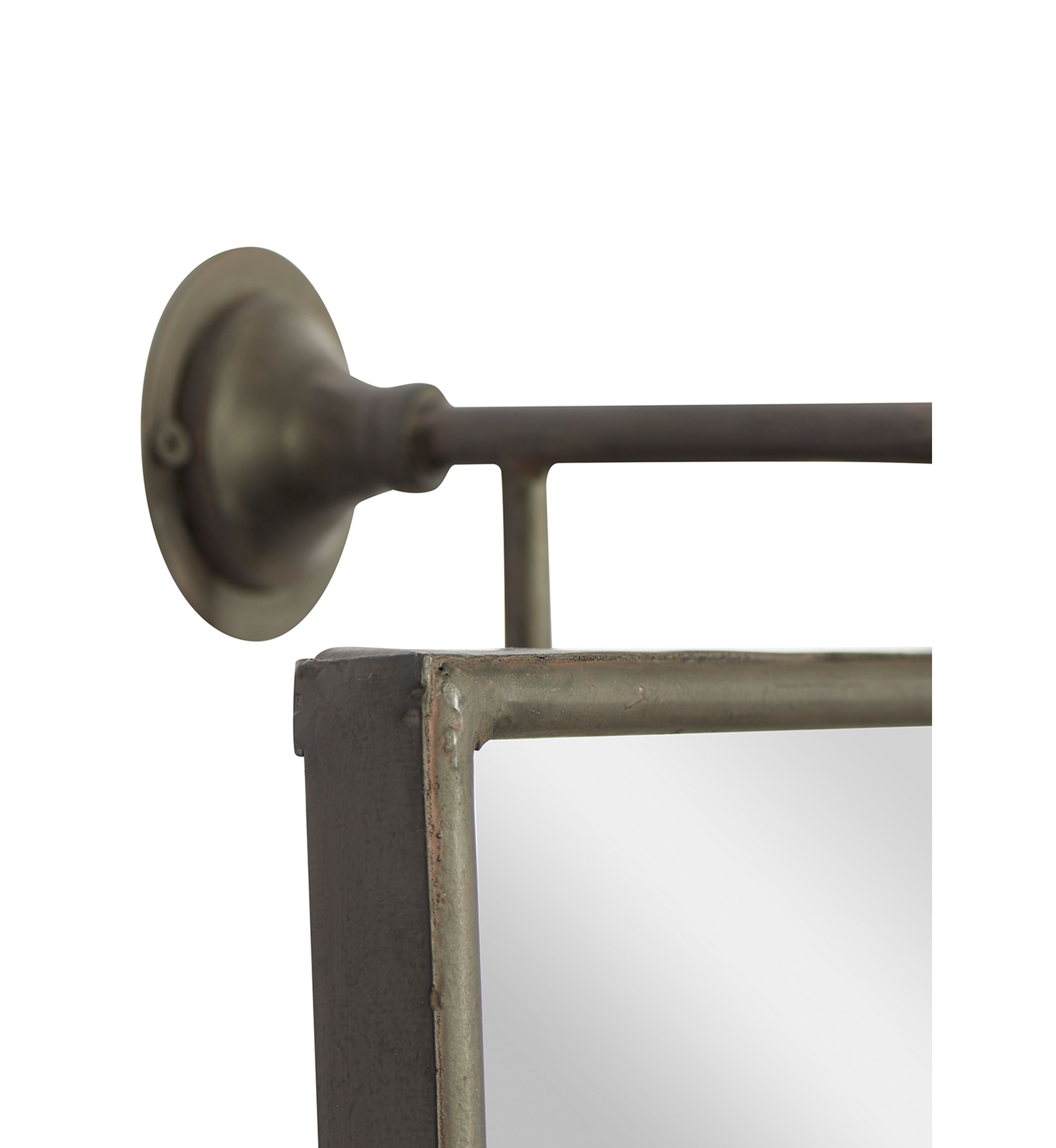 Industrial Wood Wall Mirror