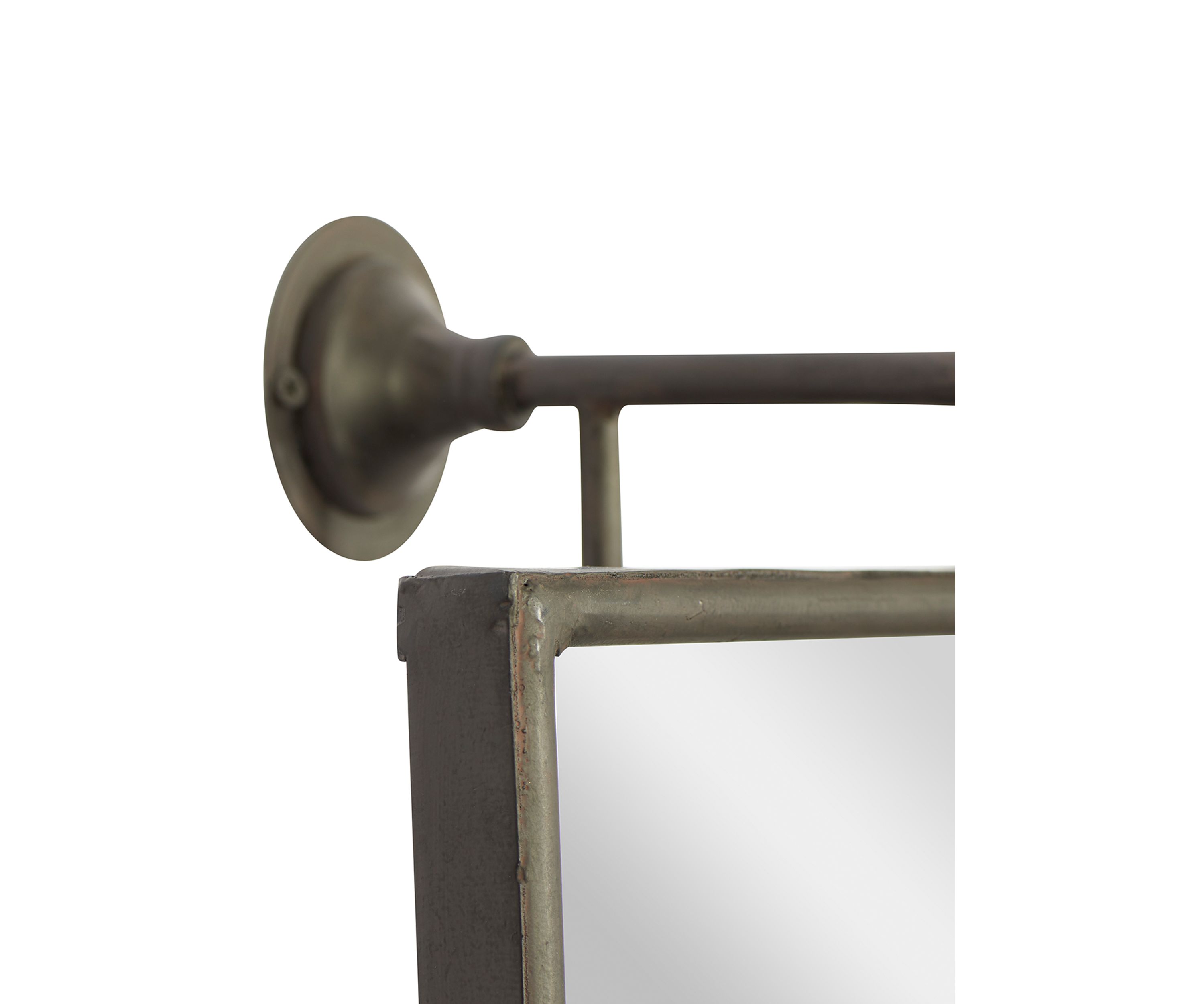 Industrial Wood Wall Mirror