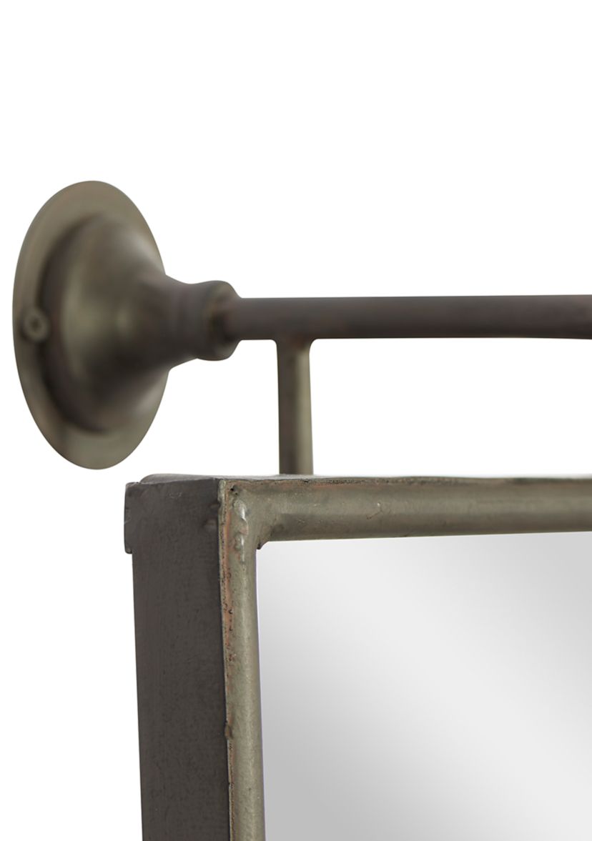 Industrial Wood Wall Mirror