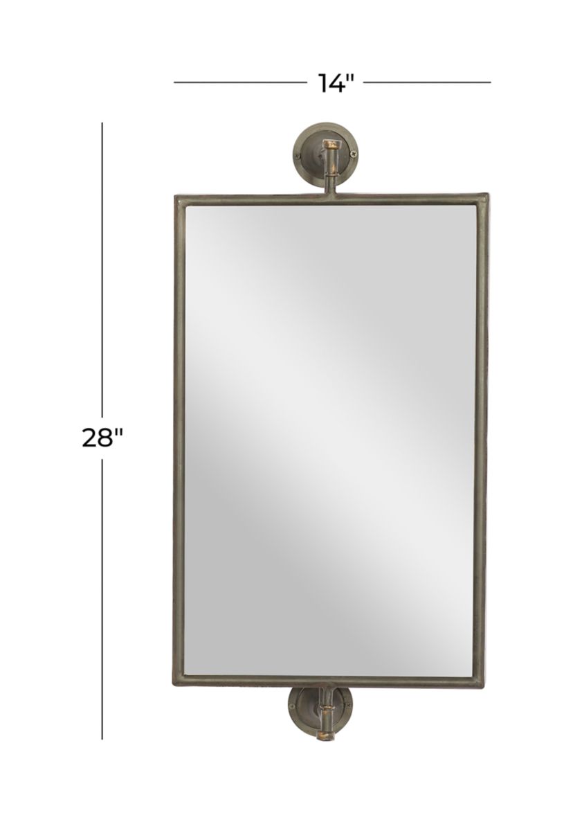 Industrial Wood Wall Mirror