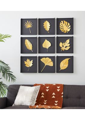 Iron Contemporary Wall Decor - Set of 9