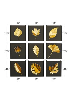 Iron Contemporary Wall Decor - Set of 9