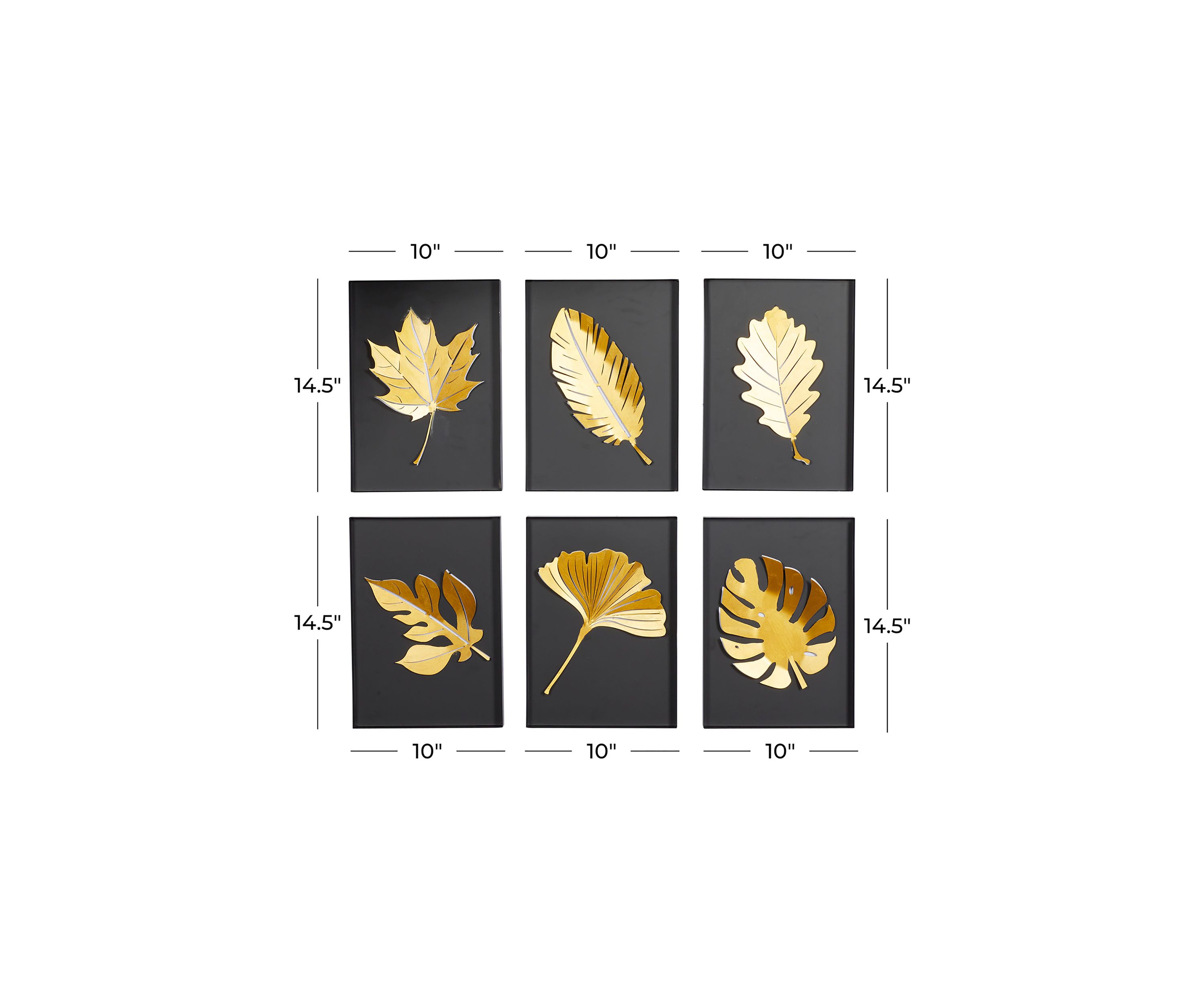 Contemporary Metal Wall Decor - Set of 6