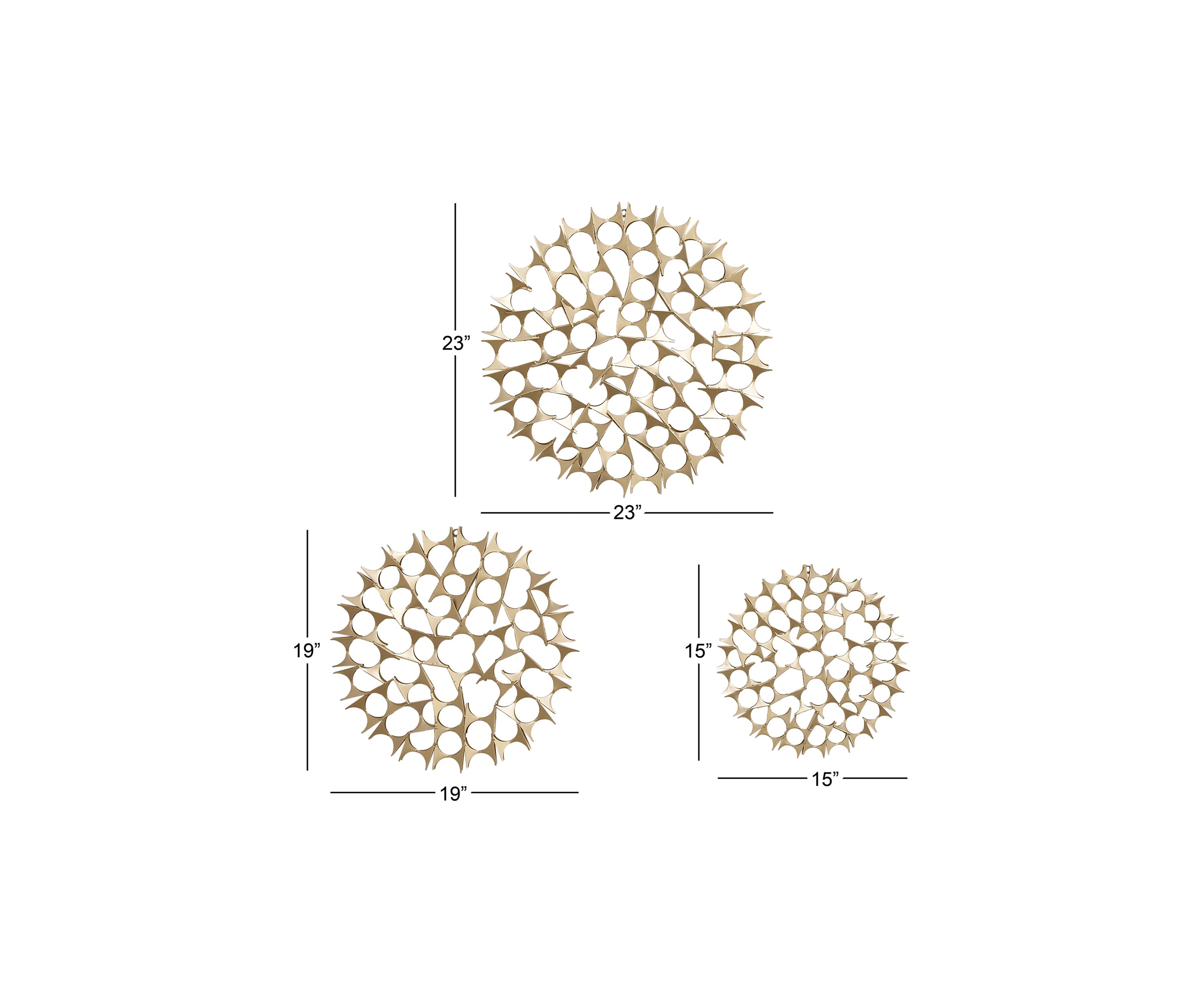 Modern Metal Wall Decor - Set of 3
